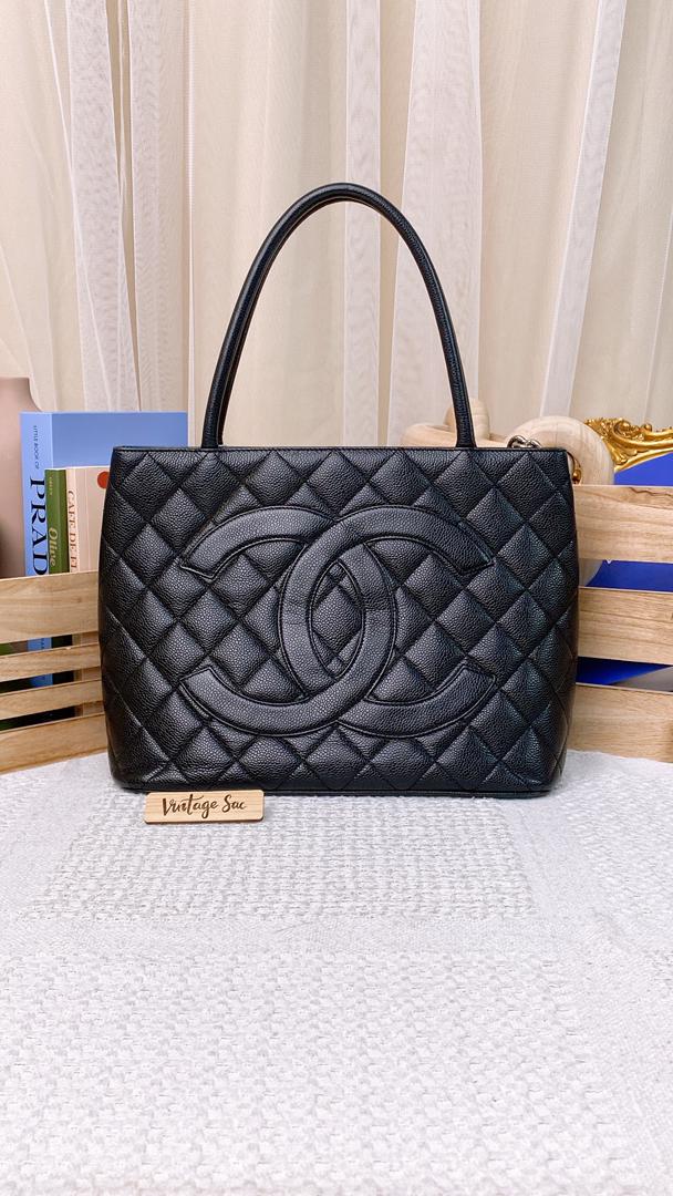 Chanel Black Caviar Medallion Tote