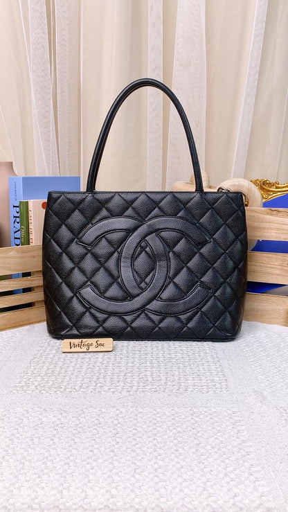 Chanel Black Caviar Medallion Tote