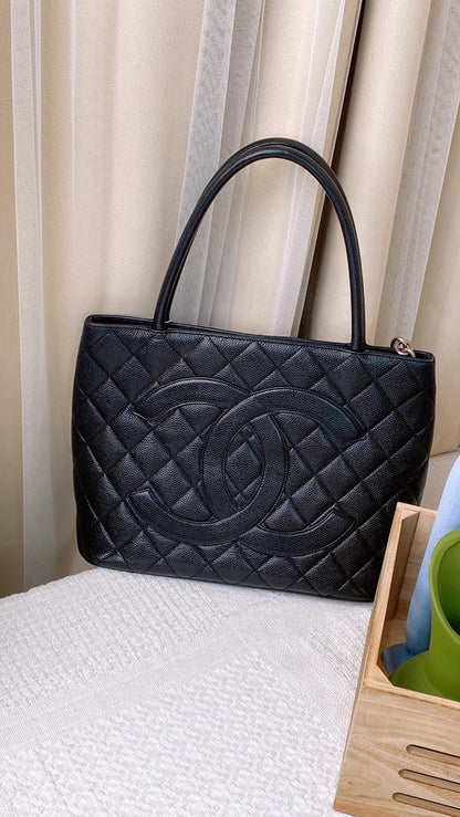 Chanel Black Caviar Medallion Tote