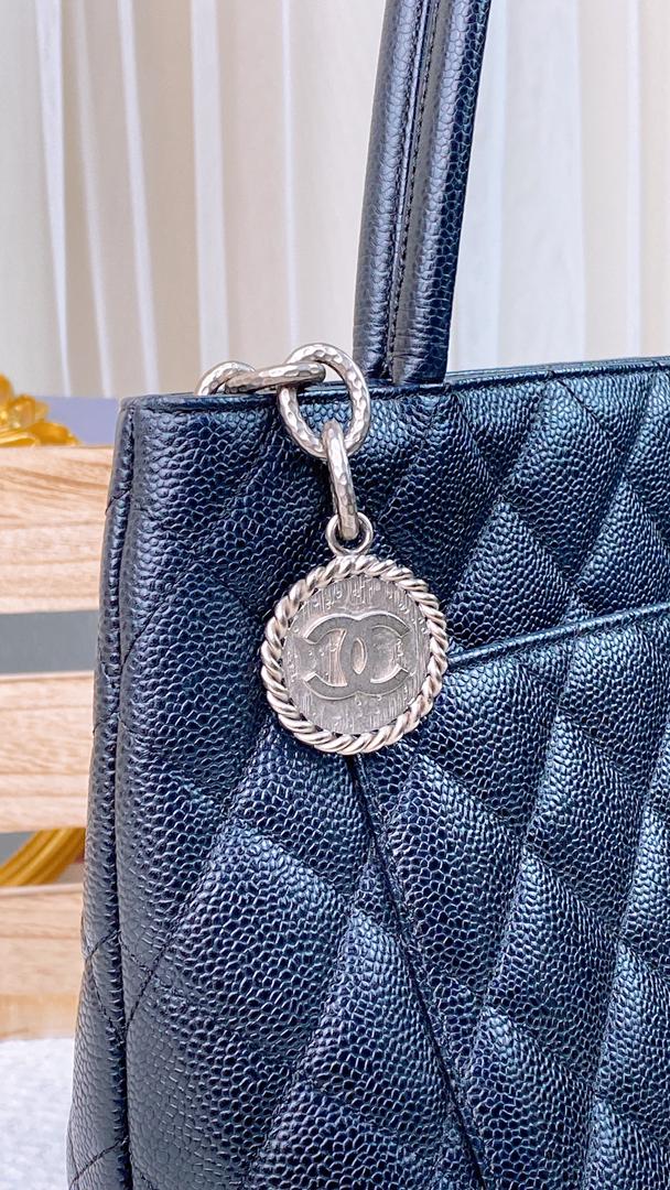 Chanel Black Caviar Medallion Tote