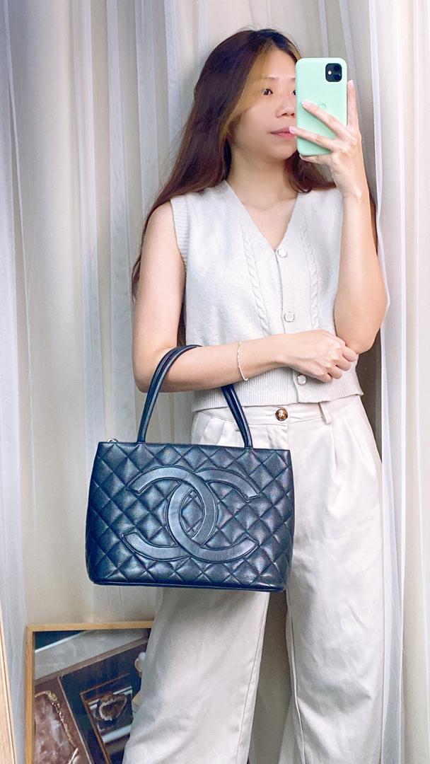 Chanel Black Caviar Medallion Tote