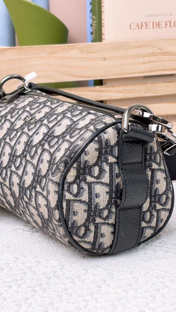 Dior Navy Oblique Mini Roller Bag