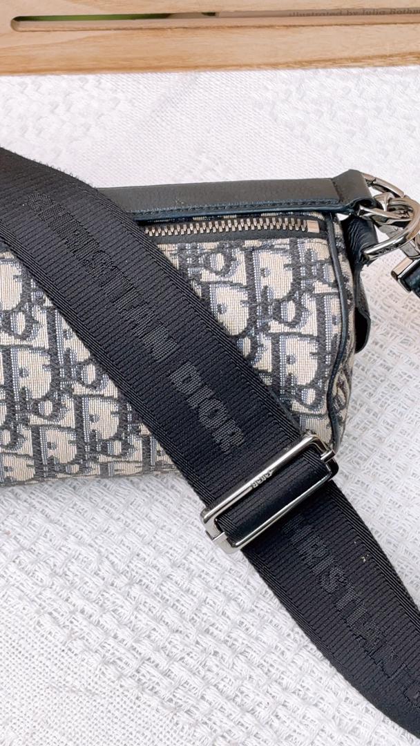 Dior Navy Oblique Mini Roller Bag