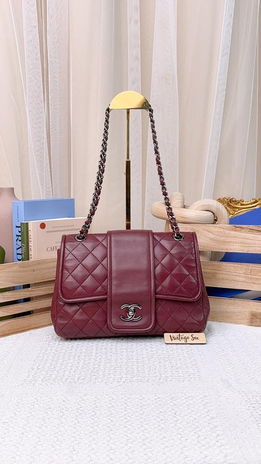 Chanel Burgundy Lambskin Elementary Chic Bag (SHW)