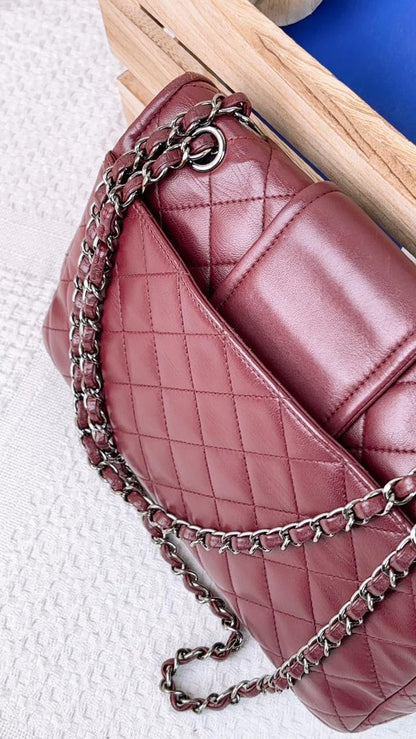 Chanel Burgundy Lambskin Elementary Chic Bag (SHW)