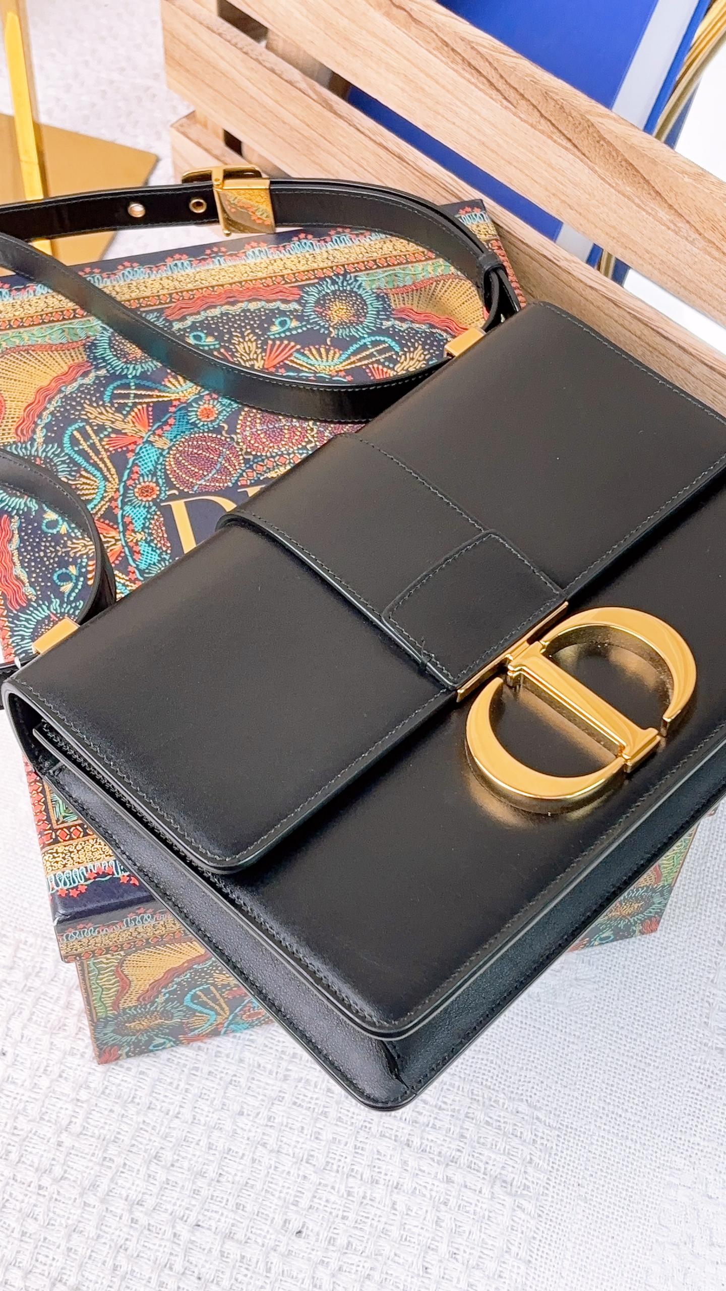 Dior Black Calfskin Montaigne 30 (GHW)