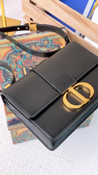 Dior Black Calfskin Montaigne 30 (GHW)