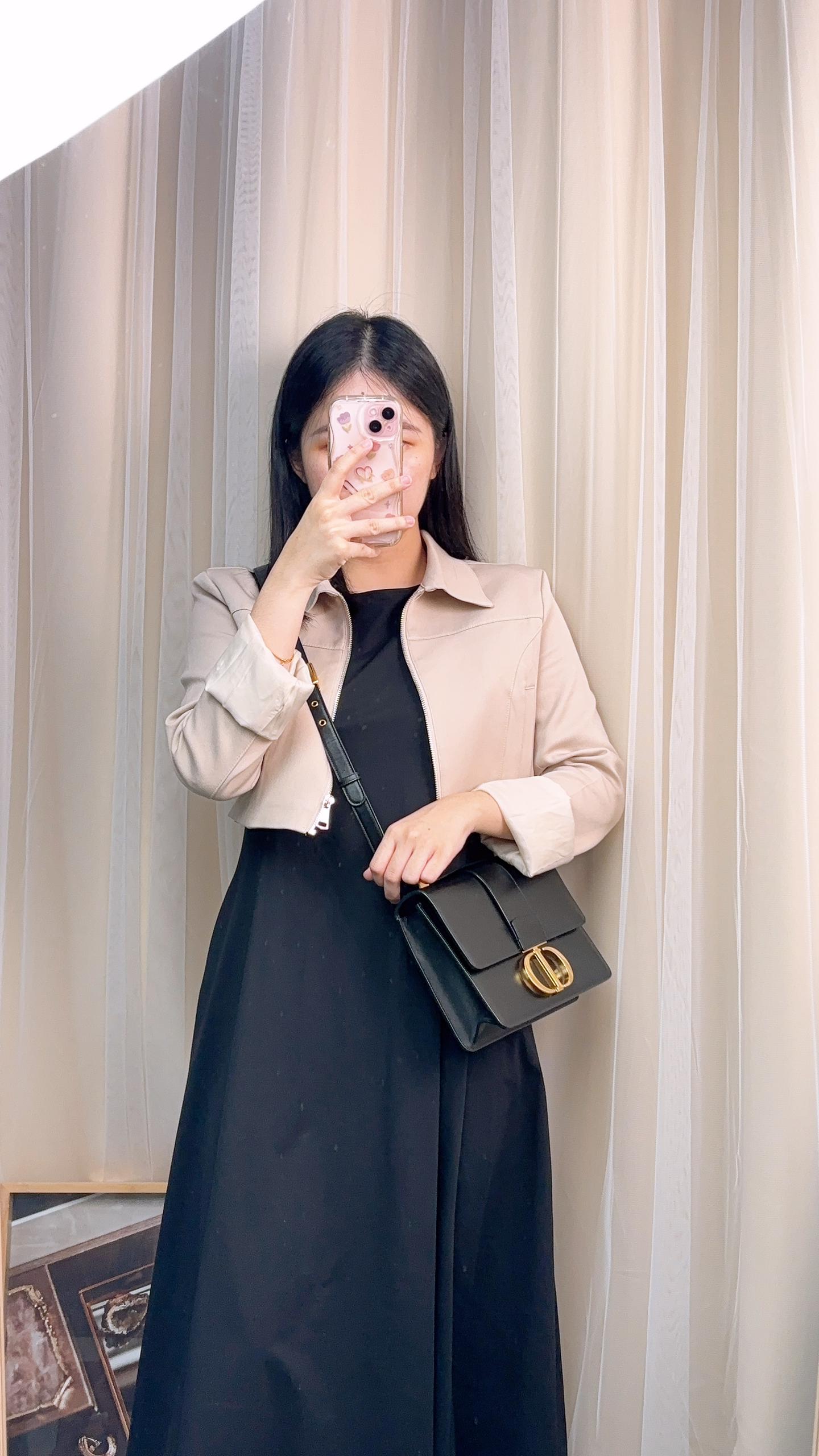 Dior Black Calfskin Montaigne 30 (GHW)