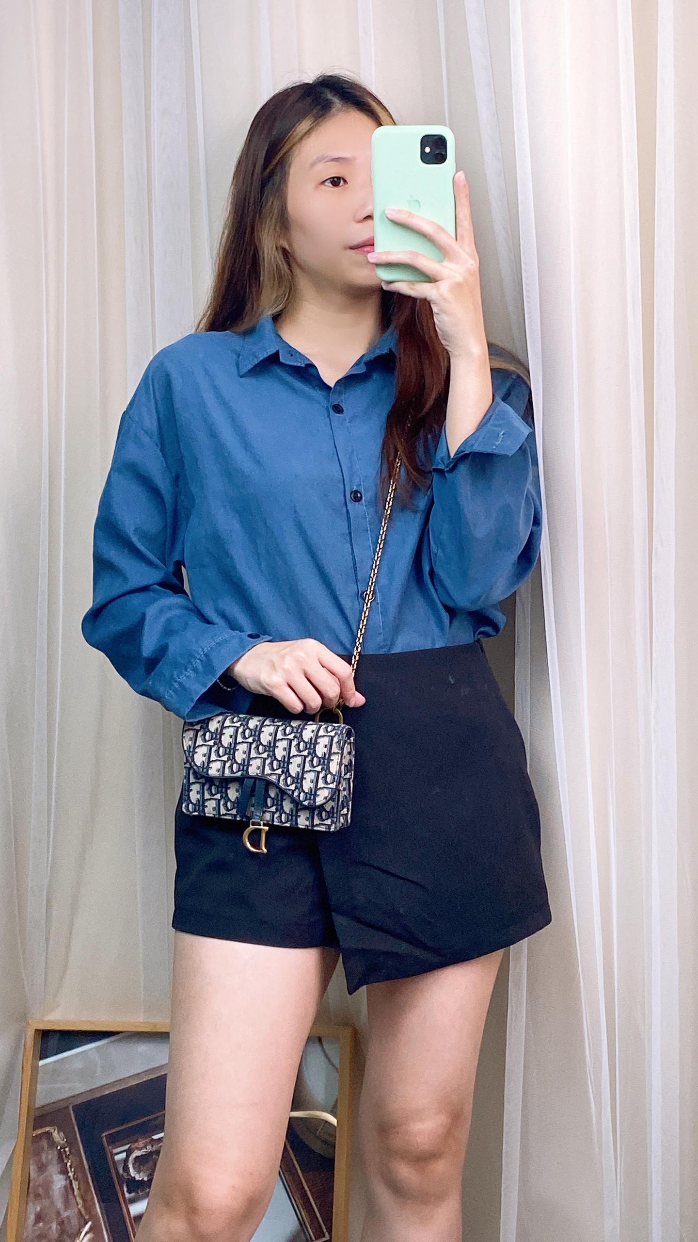 Dior Navy Oblique Saddle Belt Bag