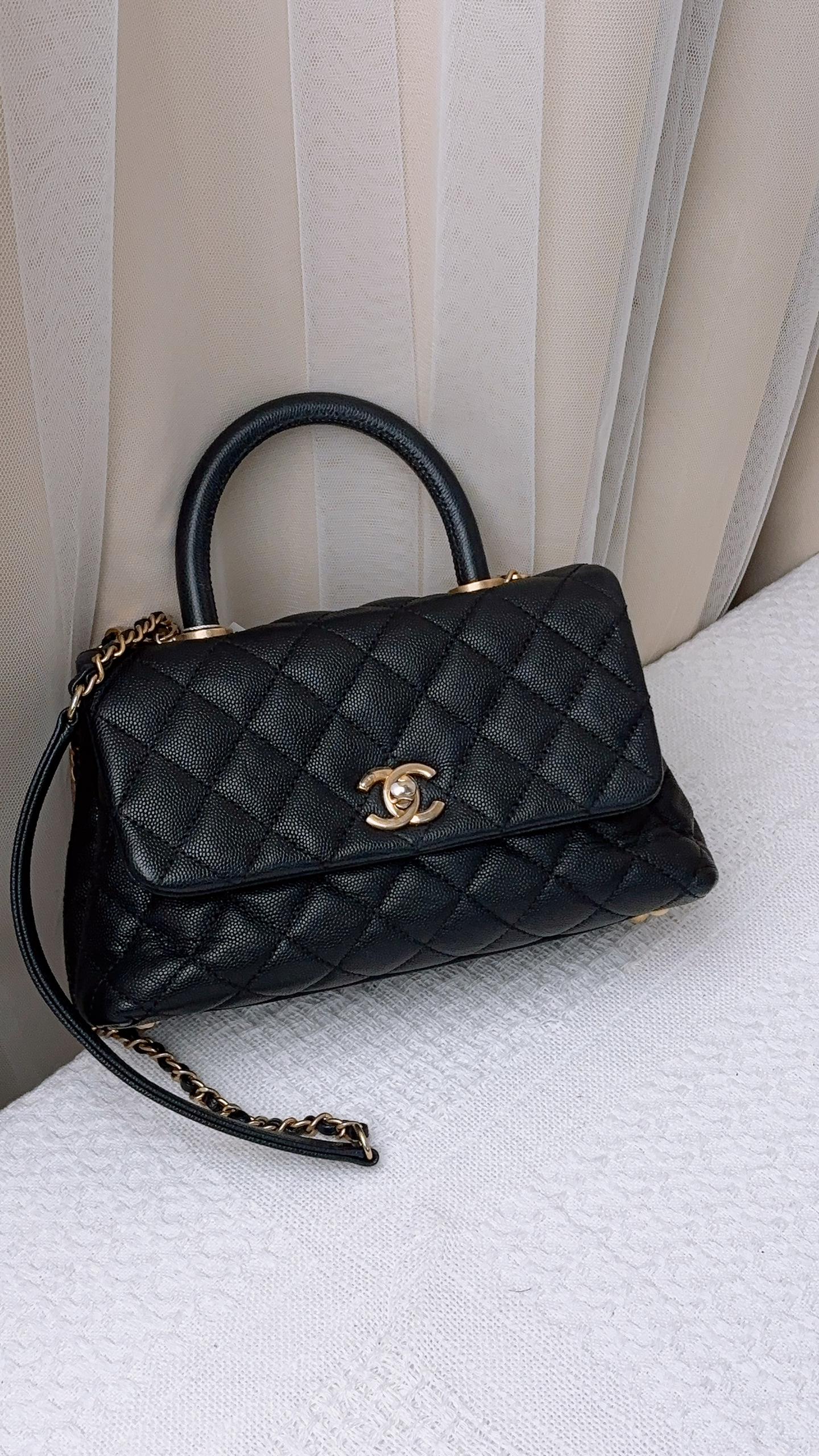 Chanel Black Caviar Small Coco Handle (GHW)