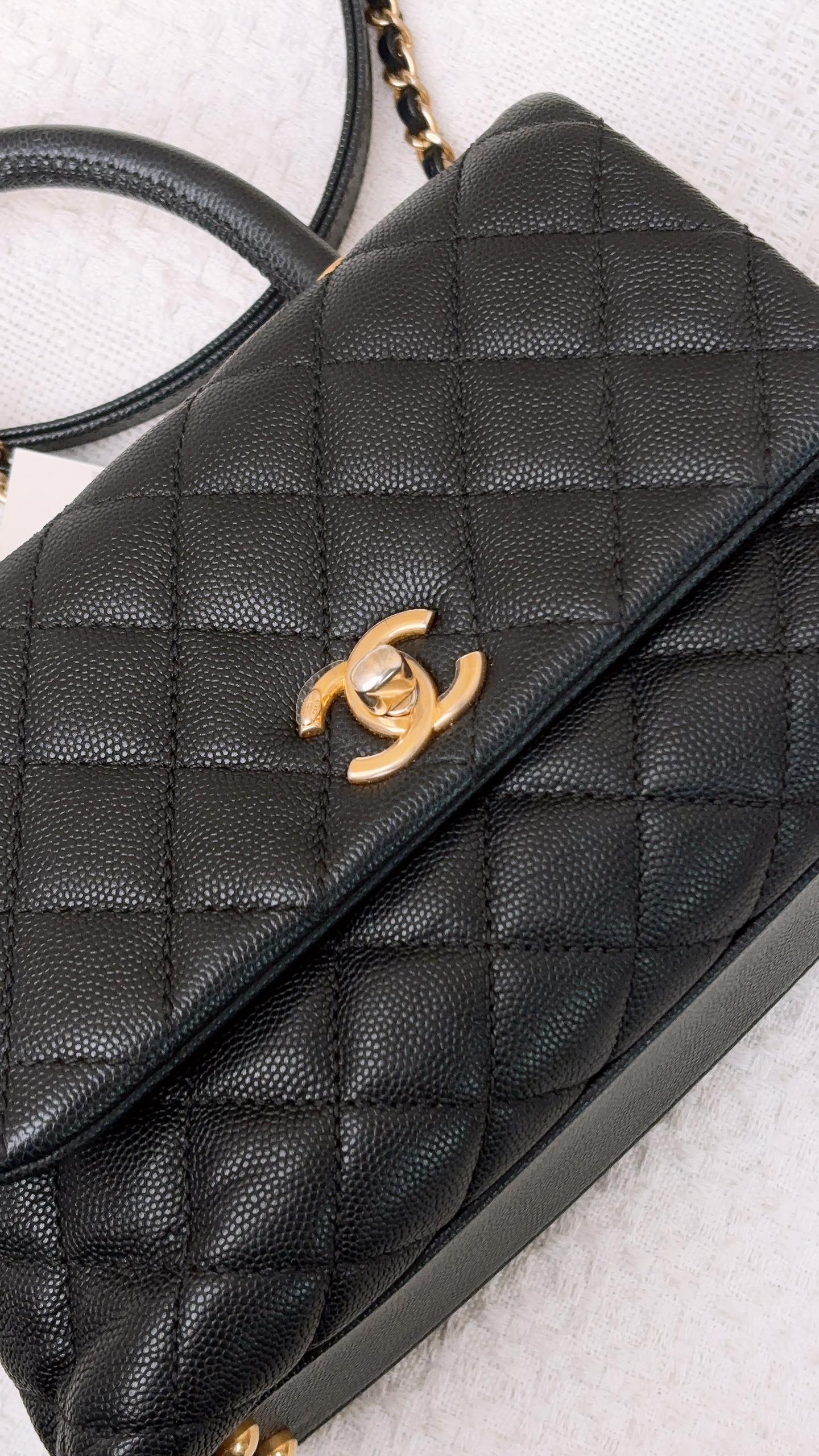 Chanel Black Caviar Small Coco Handle (GHW)