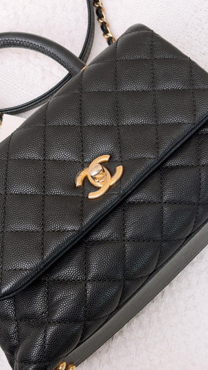 Chanel Black Caviar Small Coco Handle (GHW)