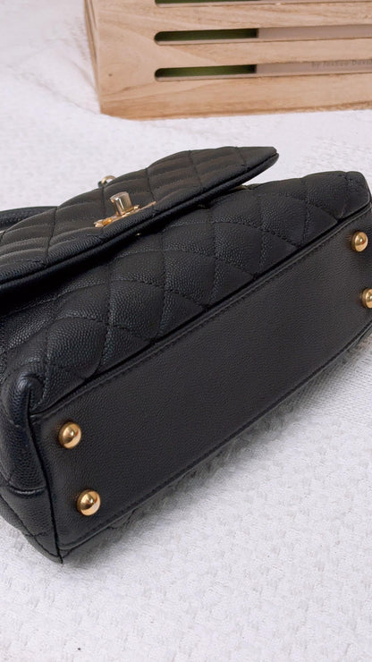 Chanel Black Caviar Small Coco Handle (GHW)