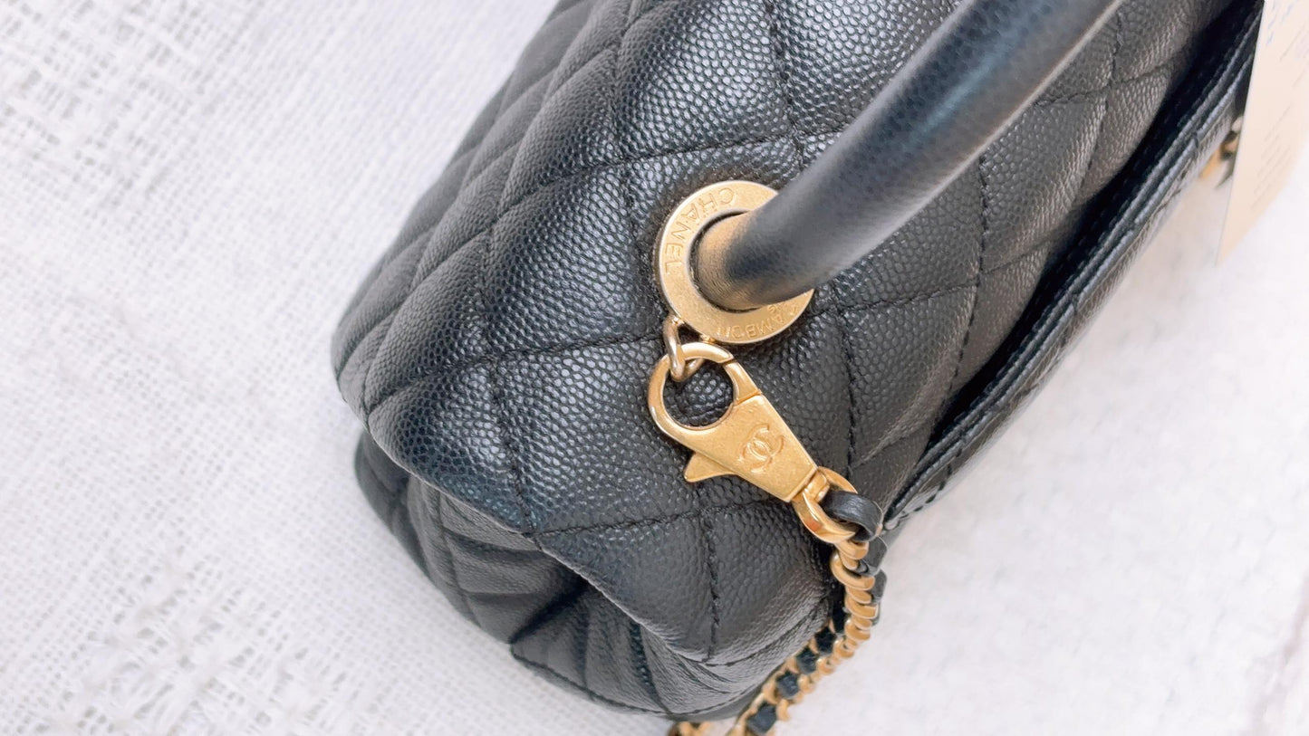 Chanel Black Caviar Small Coco Handle (GHW)