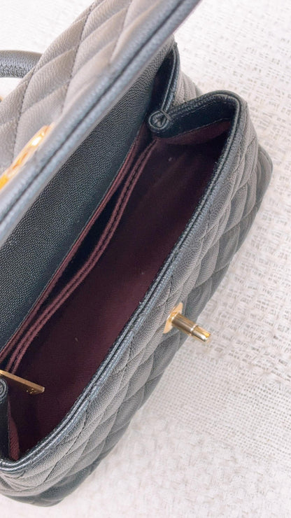 Chanel Black Caviar Small Coco Handle (GHW)