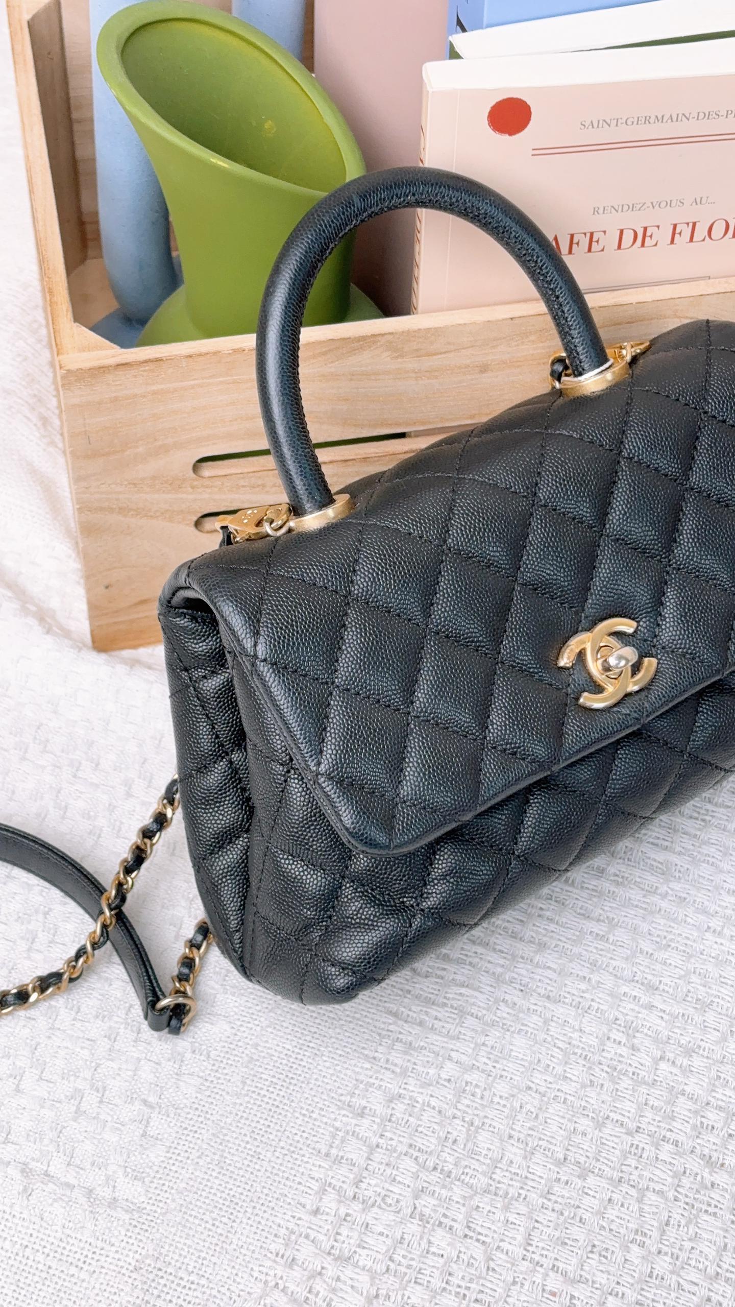 Chanel Black Caviar Small Coco Handle (GHW)