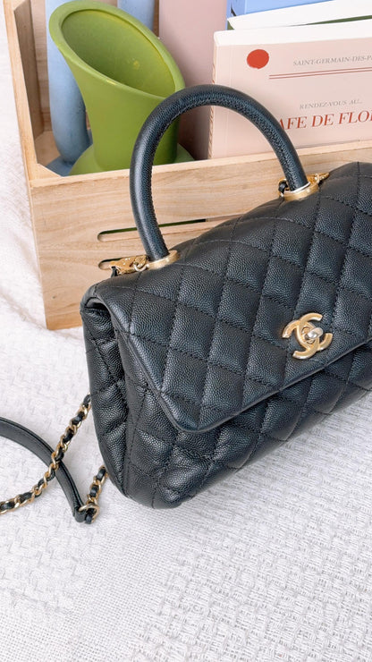 Chanel Black Caviar Small Coco Handle (GHW)
