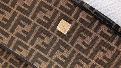 Fendi Brown FF Jacquard Baguette