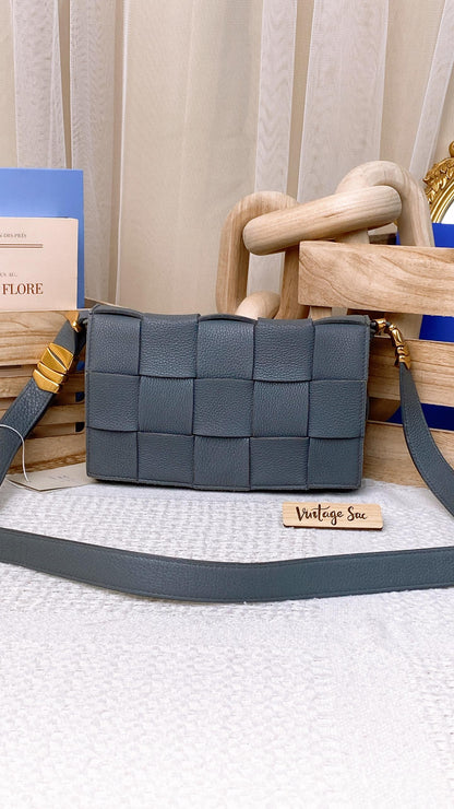 BV Dark Grey Grained Calfskin Cassette Bag (GHW)