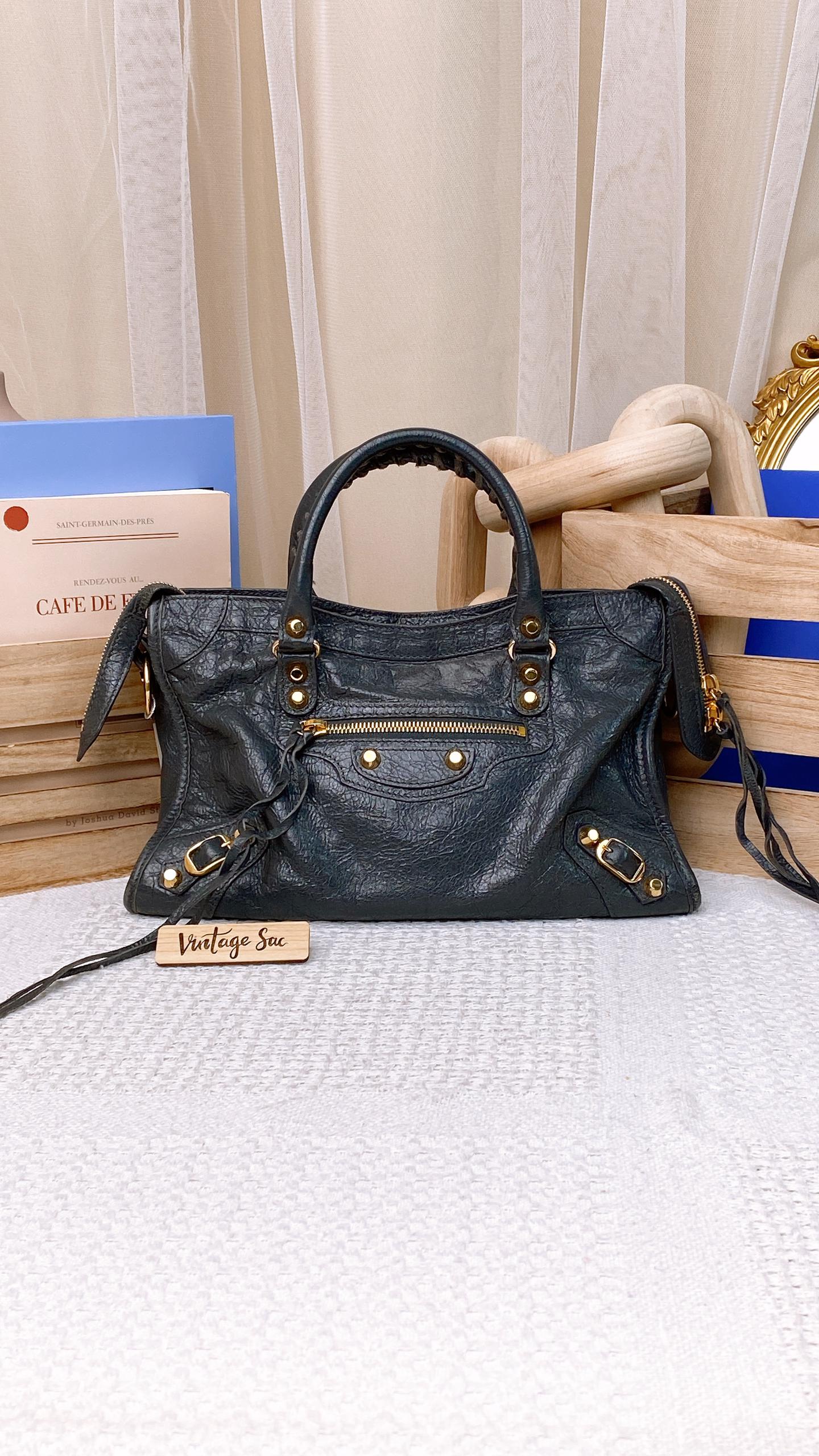 Balenciaga Grey Small City Bag (GHW)