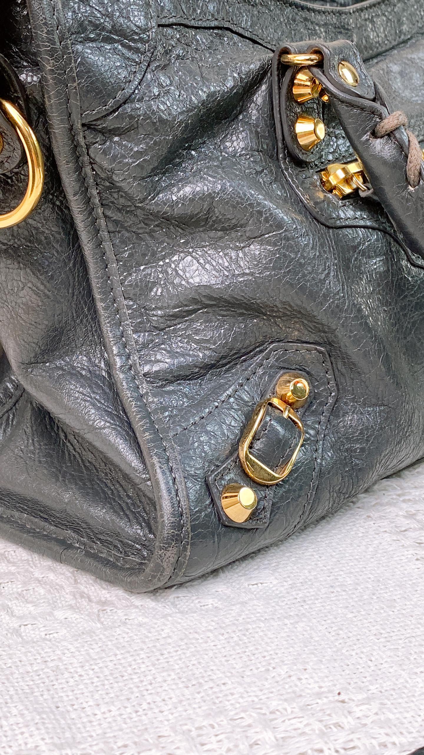 Balenciaga Grey Small City Bag (GHW)