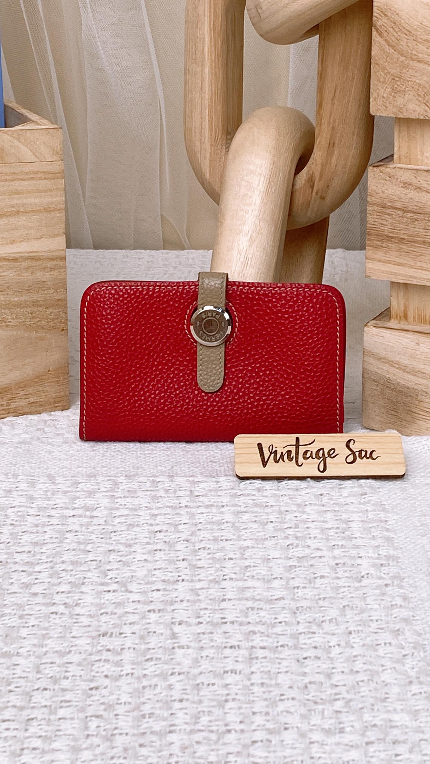 Hermes Red Pogon Card Wallet