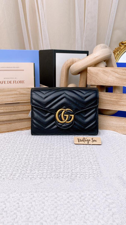 Gucci Black Marmont WOC (GHW)