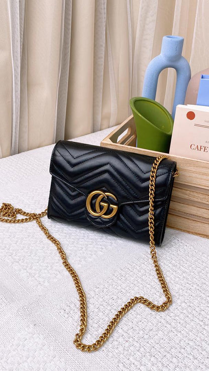 Gucci Black Marmont WOC (GHW)
