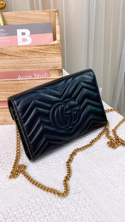 Gucci Black Marmont WOC (GHW)