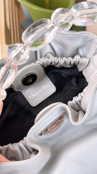 Dior Grey Malice Pearl Handle Bag