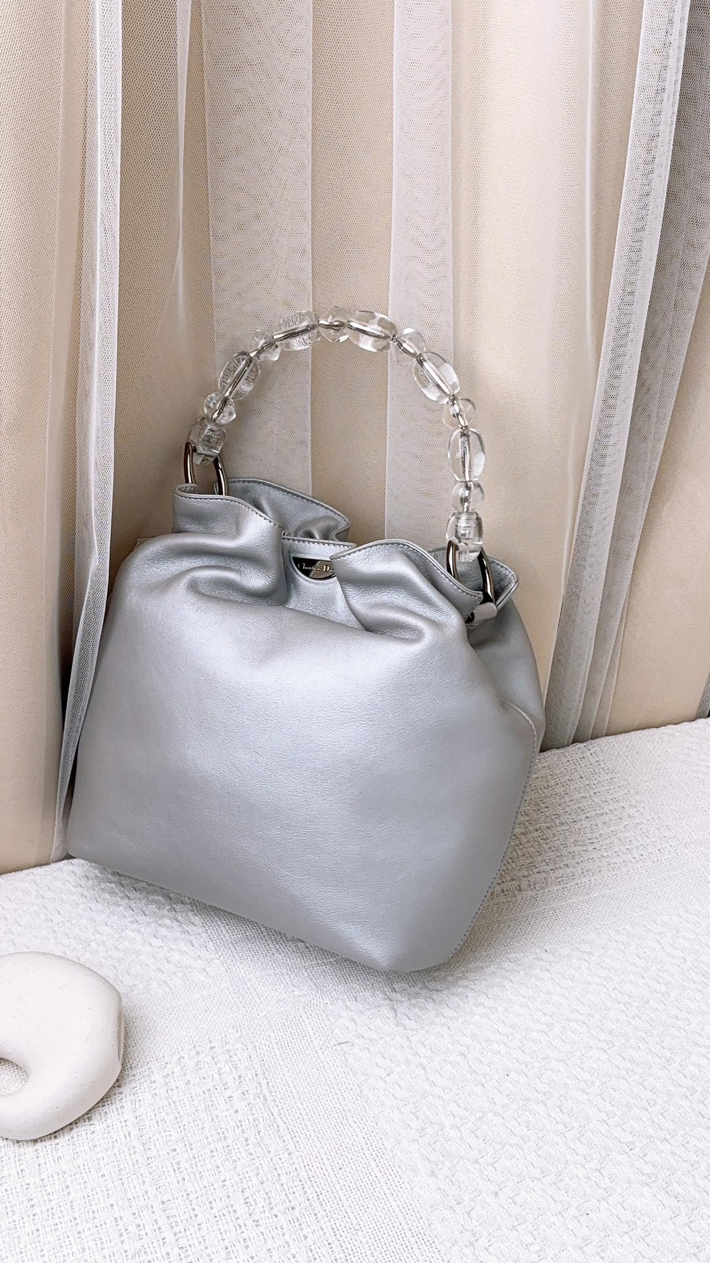 Dior Grey Malice Pearl Handle Bag