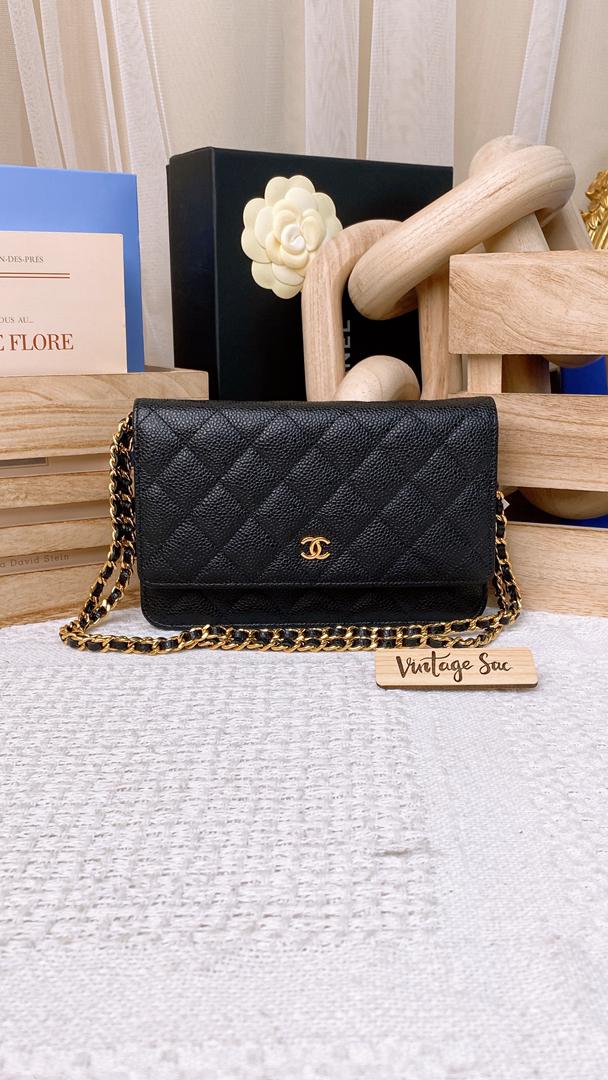 Chanel Black Caviar Classic WOC (GHW)