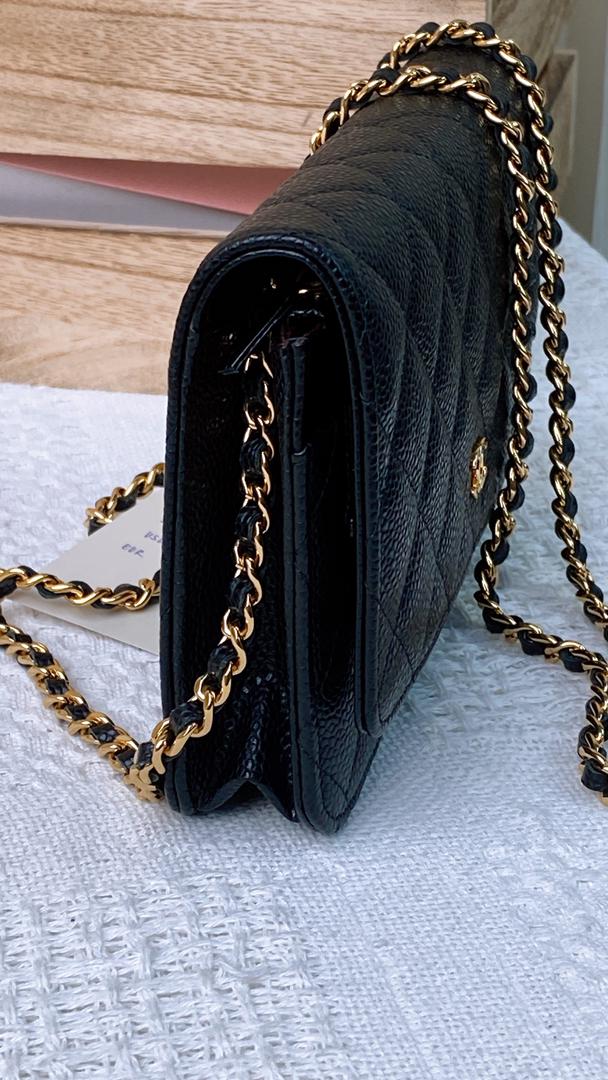 Chanel Black Caviar Classic WOC (GHW)