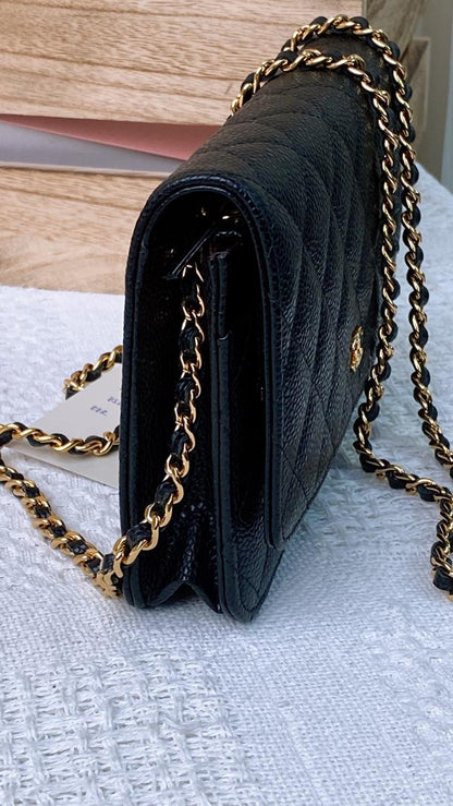 Chanel Black Caviar Classic WOC (GHW)
