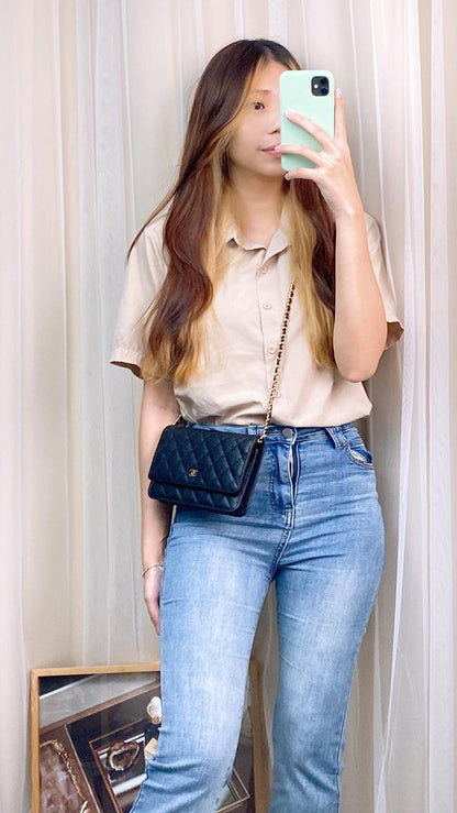 Chanel Black Caviar Classic WOC (GHW)