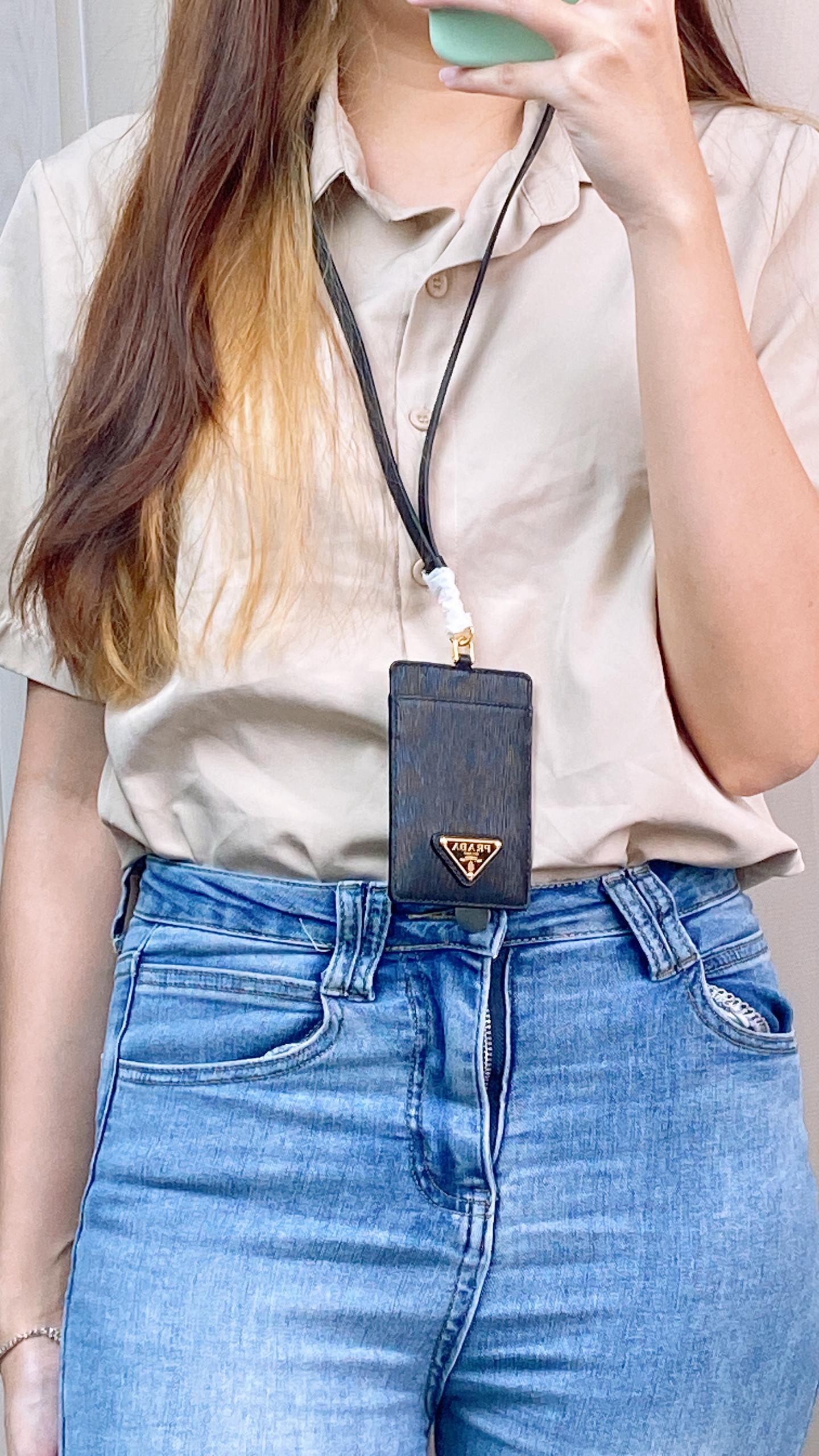 Prada Pass Case ID Holder Neck Strap