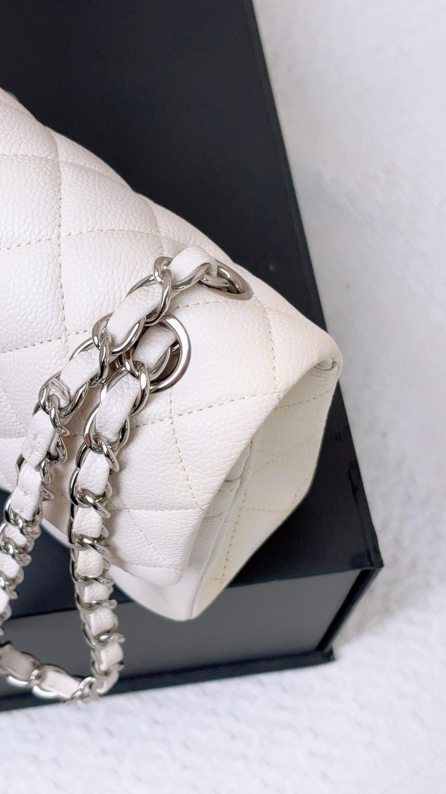 Chanel White Caviar Small CF (SHW)