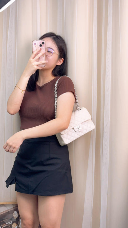 Chanel White Caviar Small CF (SHW)