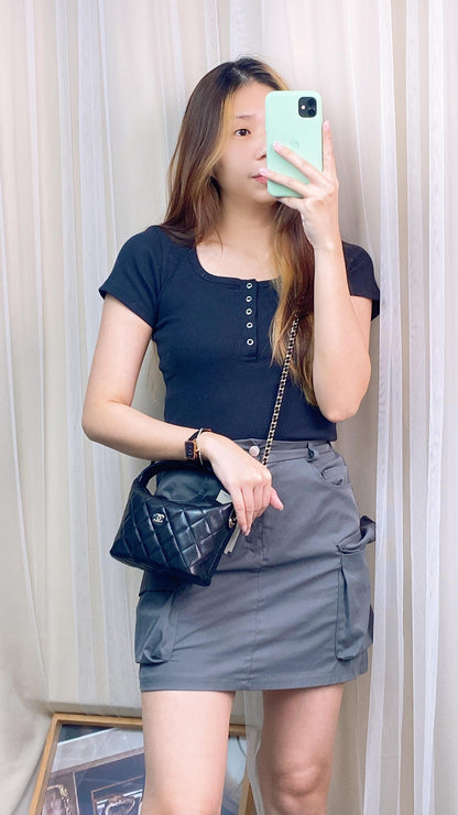 Chanel Black Caviar 25c Hobo Clutch On Chain (GHW)