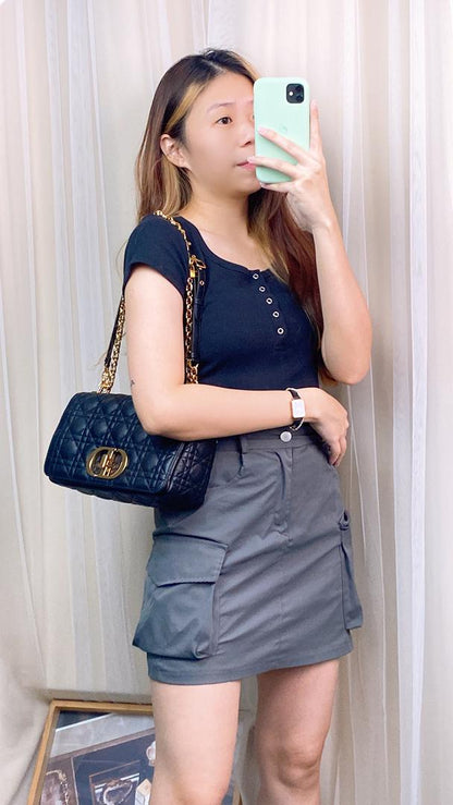 Dior Medium Caro Bag Supple Cannage (GHW)