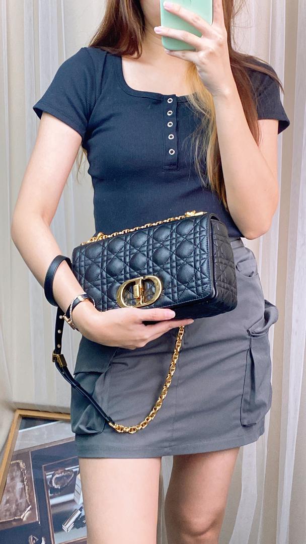Dior Medium Caro Bag Supple Cannage (GHW)