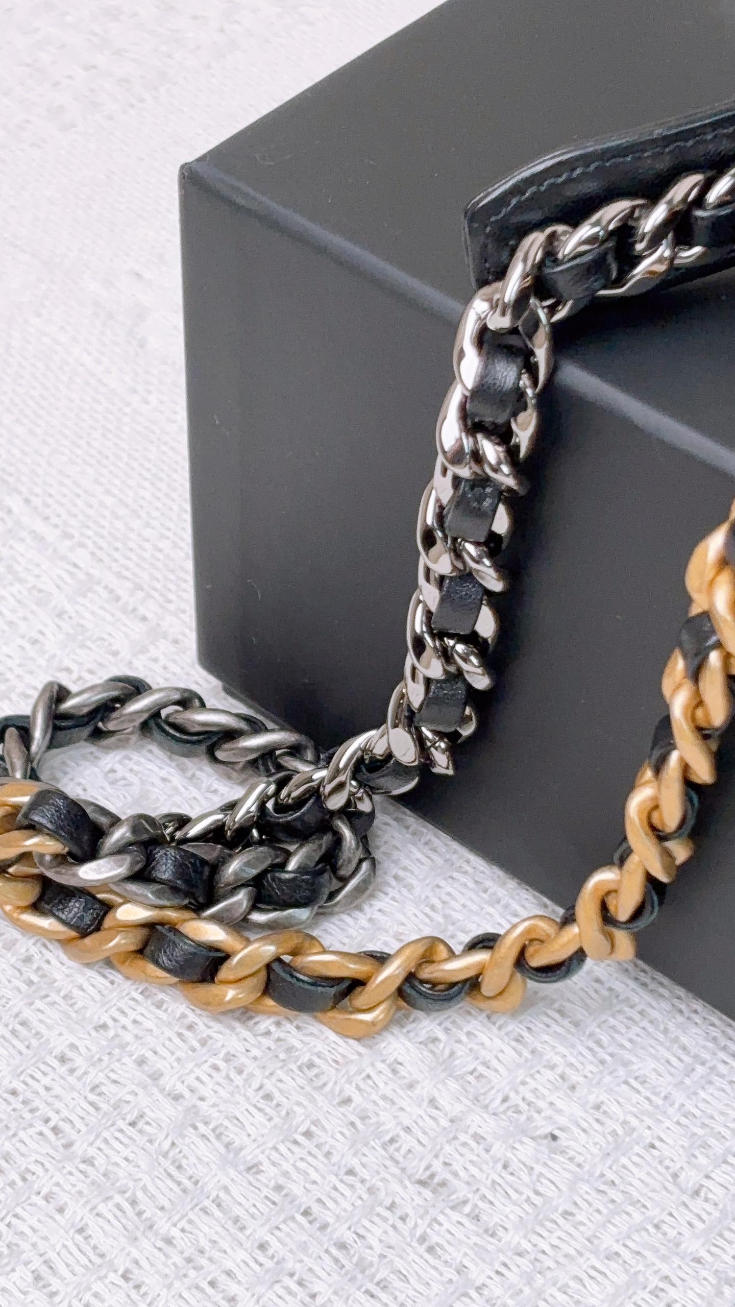 Chanel Black Lambskin Round 19 Clutch on Chain