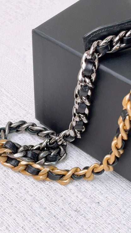 Chanel Black Lambskin Round 19 Clutch on Chain