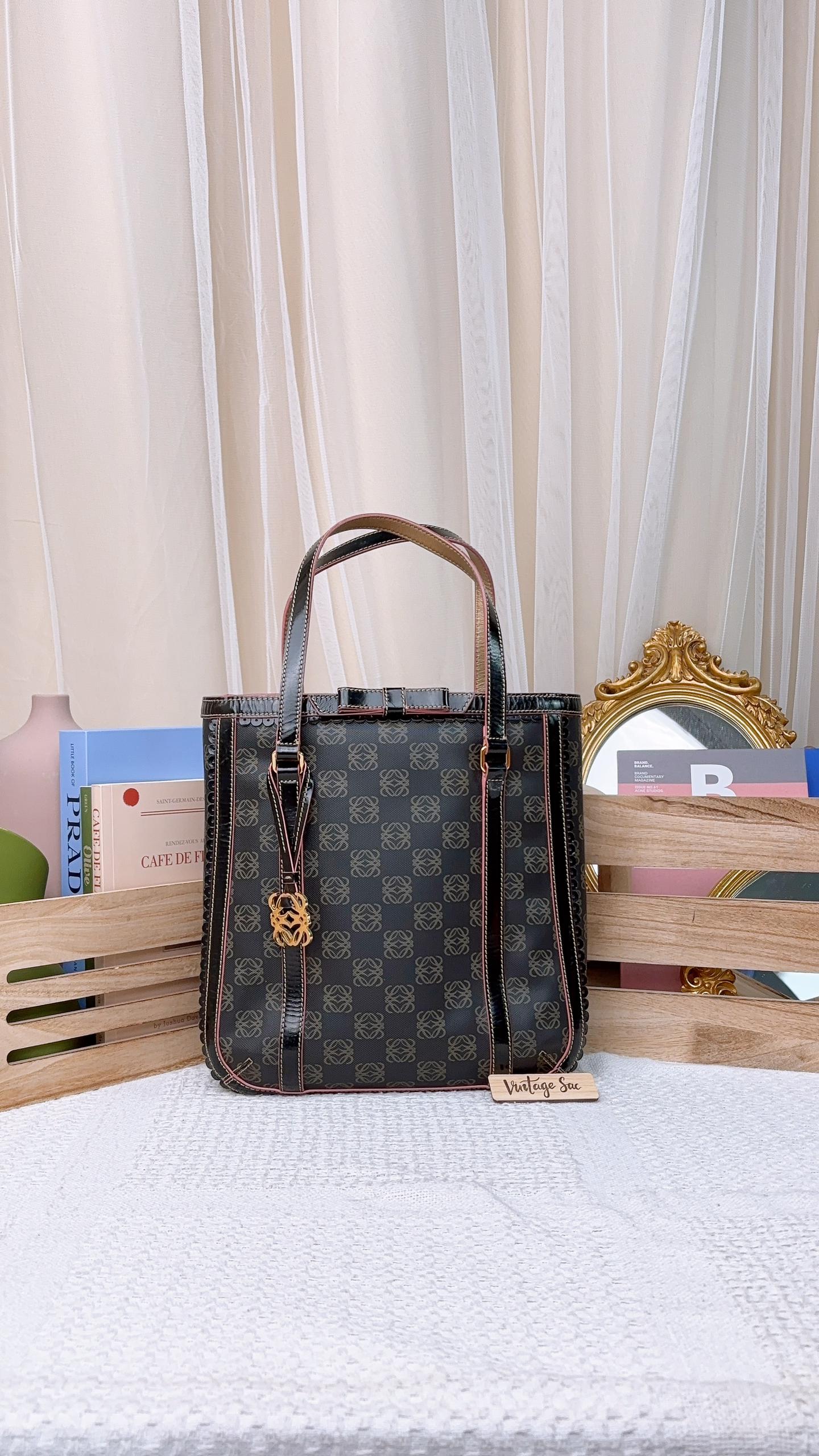 Loewe Black Anagram Vintage Tote