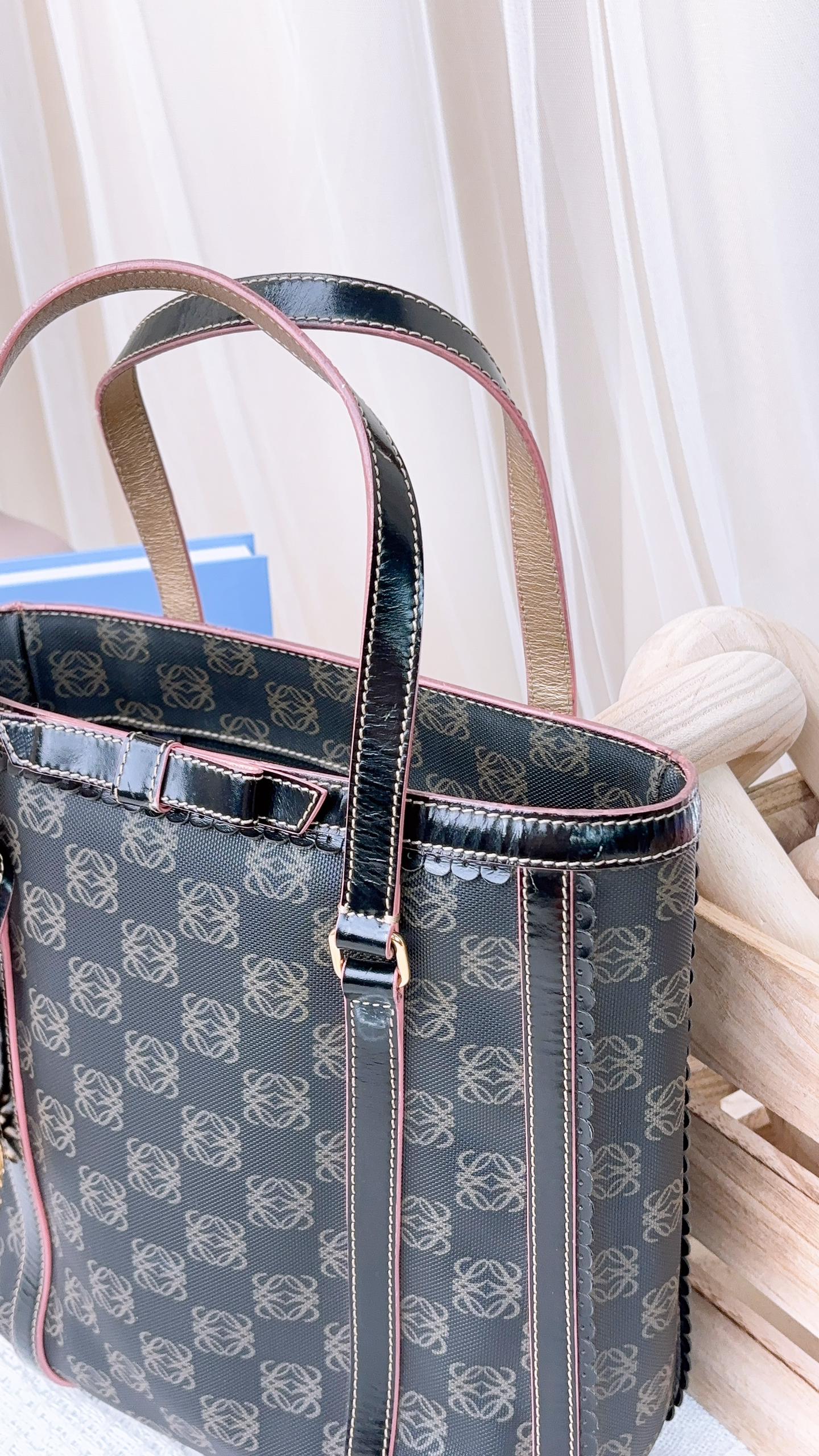 Loewe Black Anagram Vintage Tote