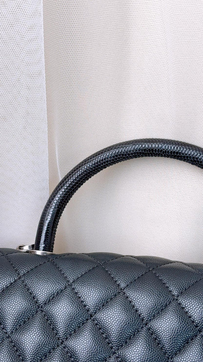 Chanel Black Caviar Medium Coco Handle (RHW)