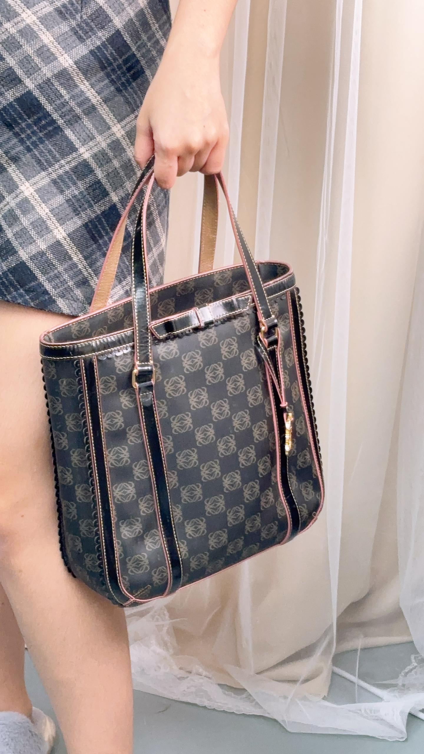 Loewe Black Anagram Vintage Tote