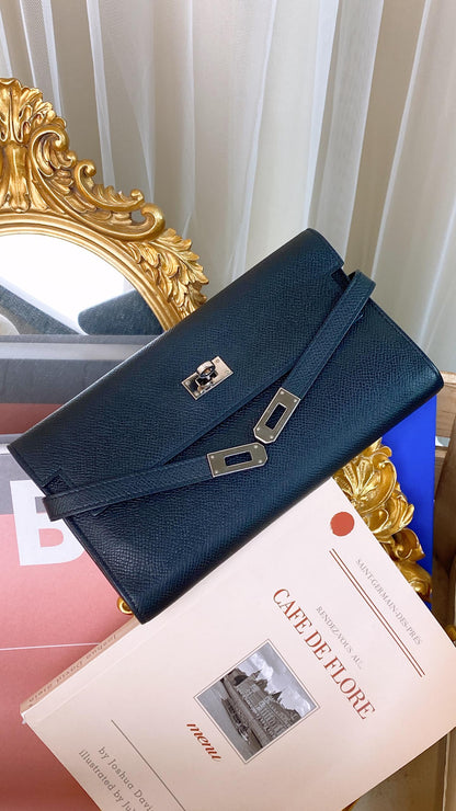 Hermes Black Kelly Wallet (PHW)