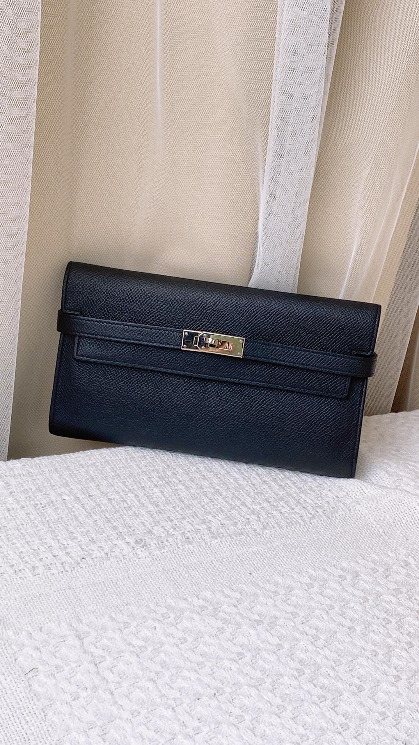 Hermes Black Kelly Wallet (PHW)