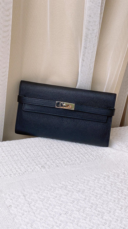 Hermes Black Kelly Wallet (PHW)